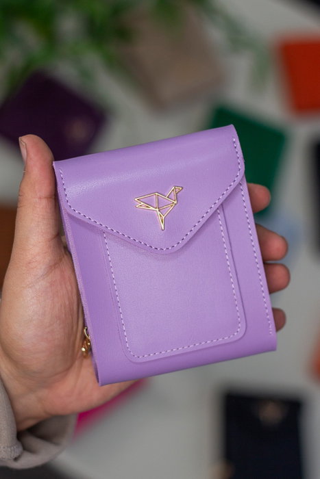 Zoozie Bags Cartera de Mujer Lila, 100% Cuero PU, Elegante y Sofisticada para Uso Diario y Salidas